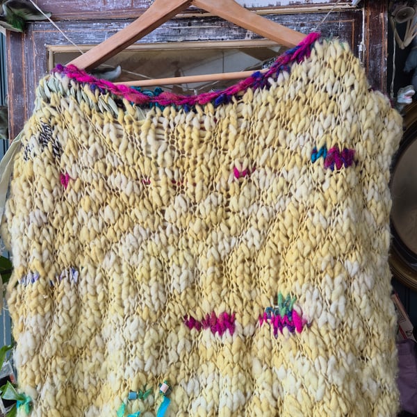 Naturally dyed, hand knitted chunky tank top