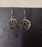 Silver pentacle charm dangle earrings  - Image 2