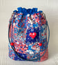 Liberty of London quilted patchwork drawstring bag 