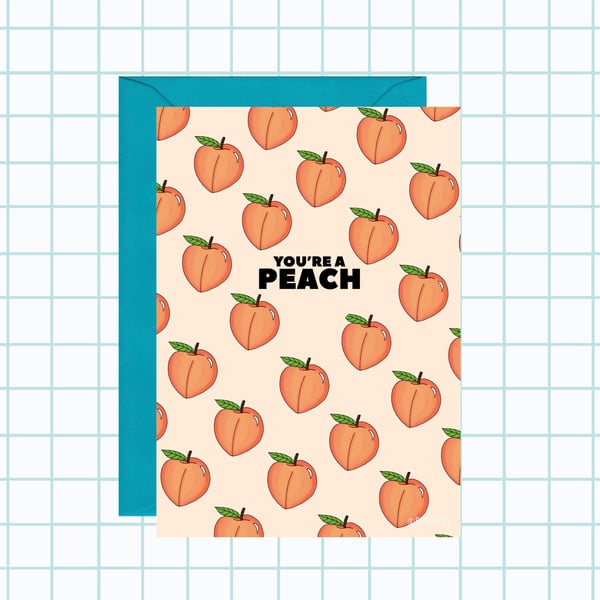 Peach Thanks Card