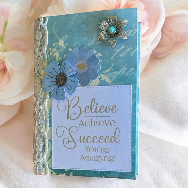  Folio with Flowers and Uplifting Sentiments.