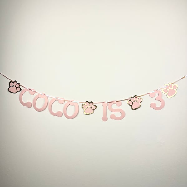 Dog Cat Custom Birthday Banner Party Bunting