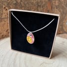 Handmade Ceramic Pendant,  One of a Kind Sterling Silver Eco Friendly Gifts.