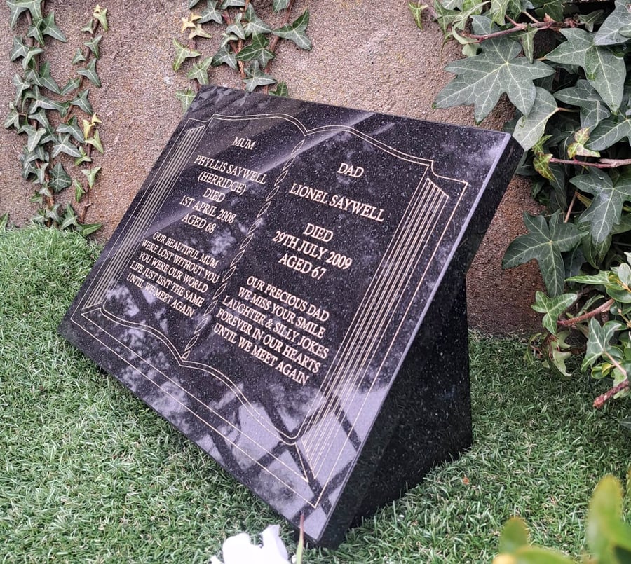  Memorial Slanted Grave Plaque Memorial Marker Granite Cemetery Stone  Plaque