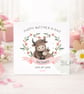 Personalised Highland Cow Mother's Day Card Cute Mum & Calf Card Custom Mommy