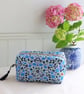 Hares & Hydrangeas Cosmetic Bag – Blue & Navy Floral Wash Bag - Image 5