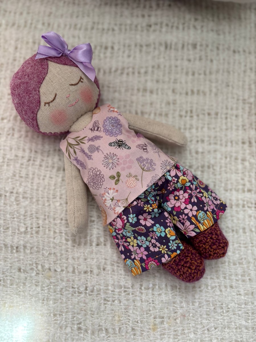 Handmade 11” rag doll