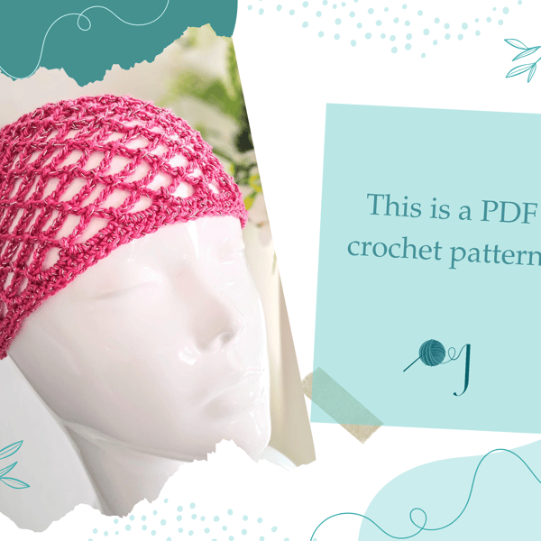 PDF Crochet Pattern for Diamond Mesh Party Skull Cap