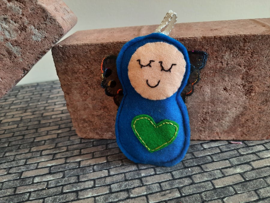 Royal Blue Angel Lavender Bag - Heart Embellishment