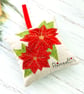 Poinsettia Linen Lavender Bag Personalised Gift - Image 2