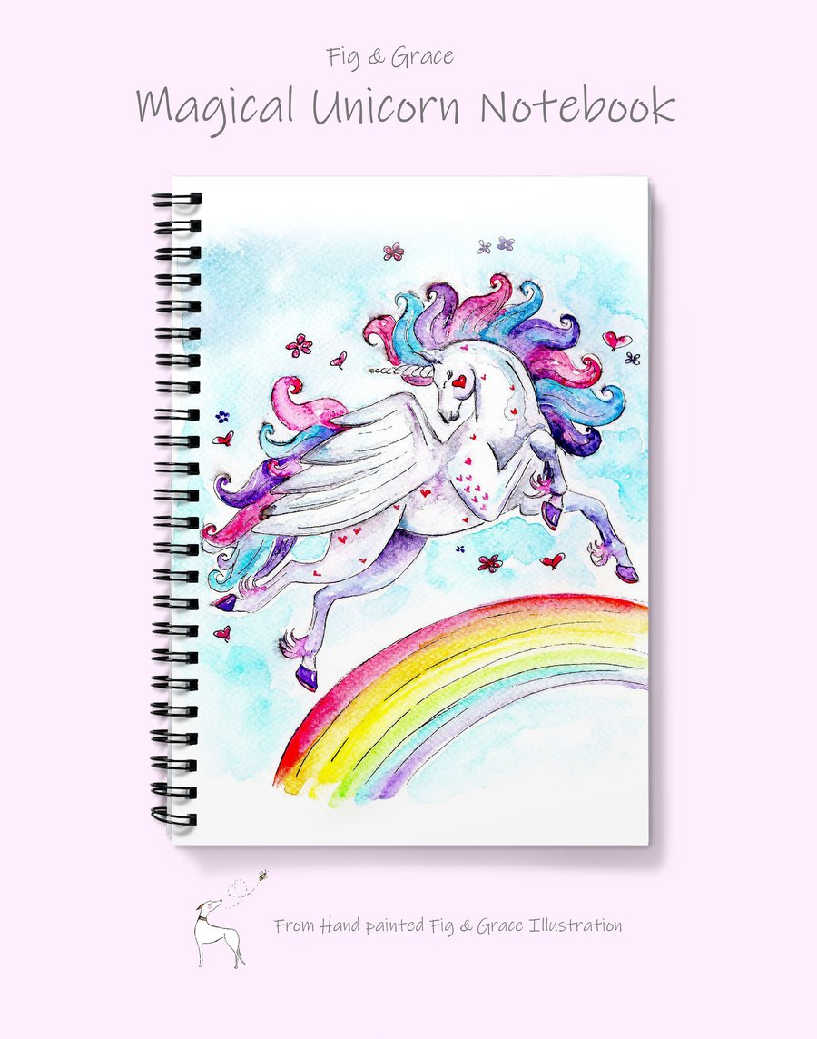 Unicorn Magical Notebook Pegasus Stationary Magic Horses Mythical Ponies Note bo