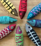 Personalised cat toy. Cotton canvas fish shaped kicker toy. - Image 9