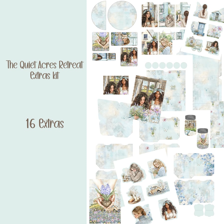 The Quiet Acres Retreat extras kit, Ephemera, Journal, Digital Download