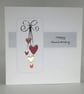 Anniversary card - hanging hearts - Image 1