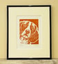 Beagle Dog - Original Hand Pulled Linocut Print - Image 4