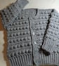 Mid grey bobble knit cardigan for 18 months old toddler 