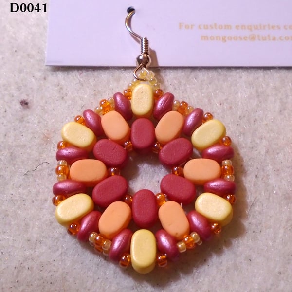 Hexagonal bead earrings (customisable)