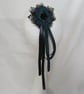 Black Watch Tartan Ruffle Black Lace Regency Ribbons Hair or Bonnet Clip - Image 5