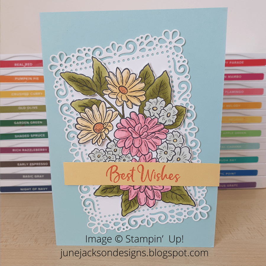 A Stampin Up floral best wishes card