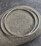 Interlocking silver bangle set, Hammered double bangle - Image 2