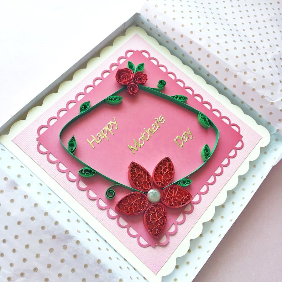 Quilled card for Mother’s Day - boxed card option