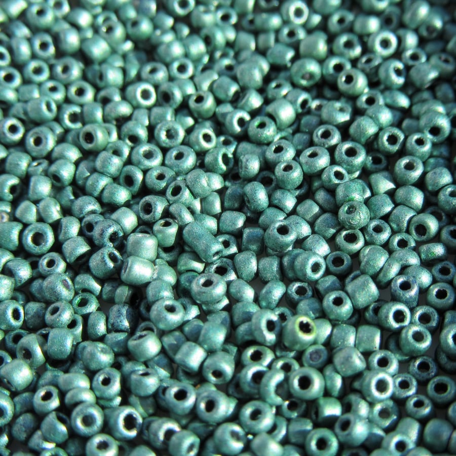 Matt Verdigris Green Seed Beads