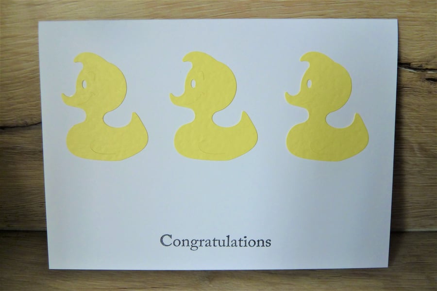 yellow duck new baby card