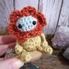 Lucky Crochet Flower Sprite On Wooden Base
