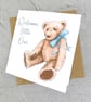 New Baby Card Teddy Blue - Image 3