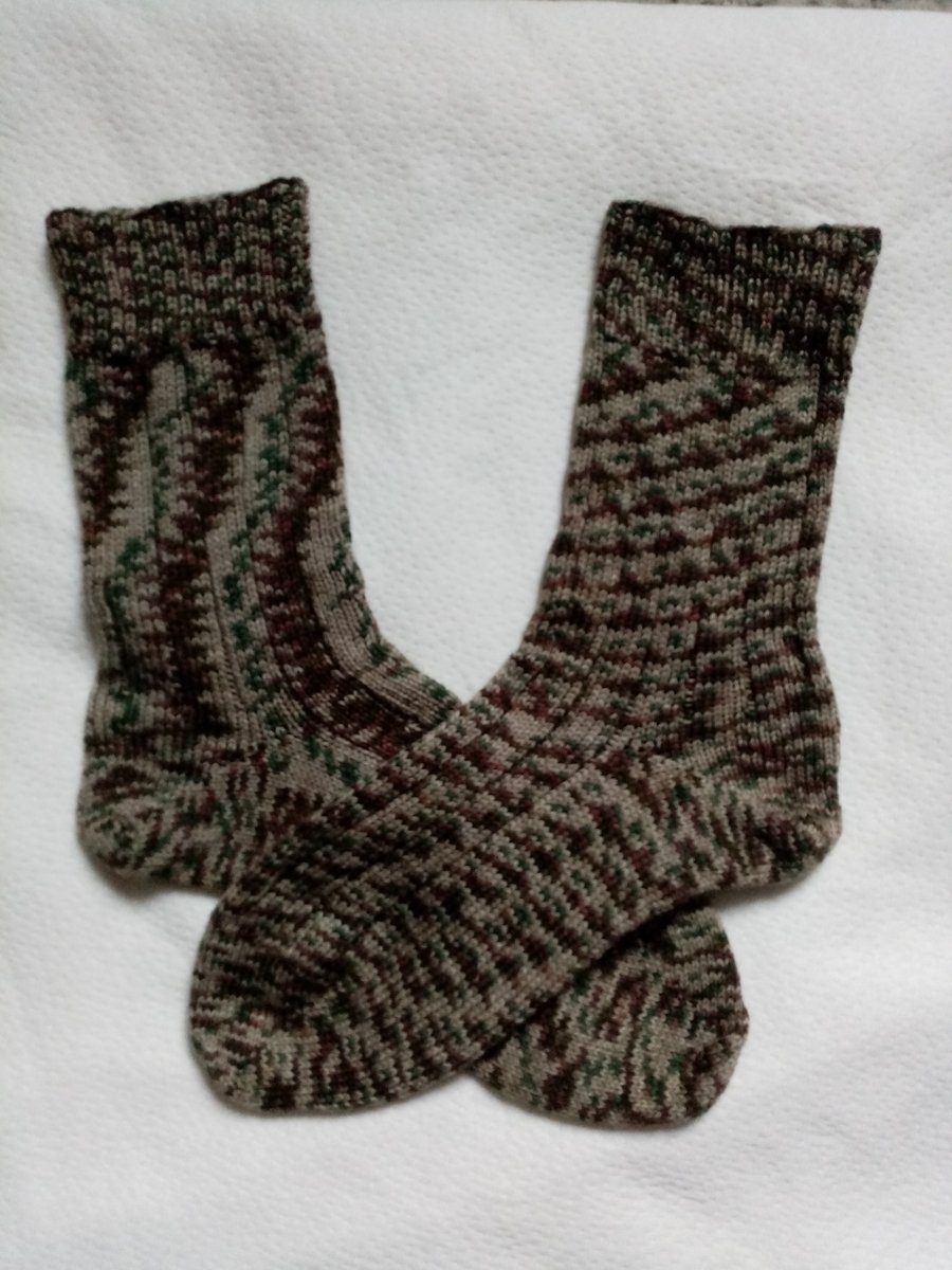 Knitted Ribbed Wool Socks Size 8 to 9 Unmatched
