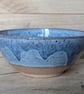 Wavy pale blue speckled medium bowl