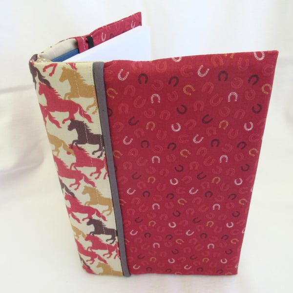 Horse , Equestrian themed Fabric Covered Notebook or Journal 