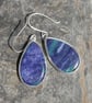 Dark purple bowlerite drop earrings - Image 1