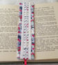Bookmark - vintage drawn thread work blue, red and white - Image 2