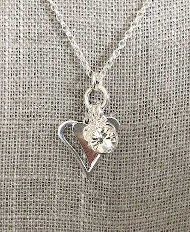 Sterling Silver Heart Charm Pendant Necklace Can Be Personalised
