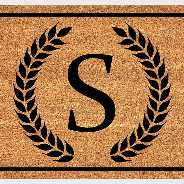 S Letter Door Mat - Monogram Letter S Welcome Mat - 3 Sizes