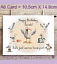 Seagull Birthday Card, personalised - A6 size 10.5cm X 14.8cm - Image 5