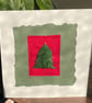 Christmas tree, hand embroidered keepsake card, recycled card  - Image 4
