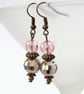 Crystal and bronze earrings, vintage style - Image 5