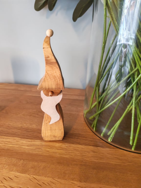Handmade Short Beard Wooden Gnome