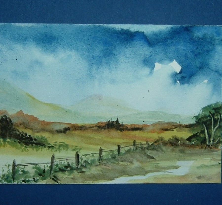 aceo art painting watercolour landscape ref 663