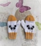 Aran Knitting pattern for girls with Panda and Butterfly Sweater and Mittens - Image 4