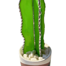 Stained glass cactus in a decorative stone pot Desk buddy