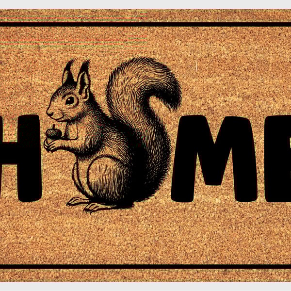 Squirrel Home Door Mat No.2 - Squirrel Welcome Mat - 3 Sizes