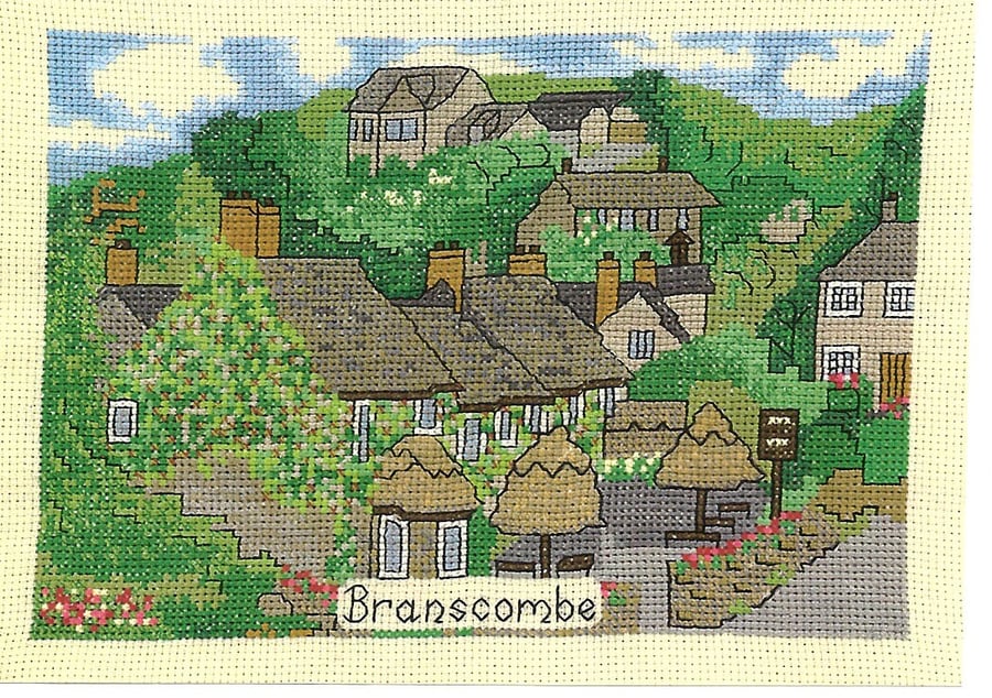 Branscombe in Cornwall cross stitch chart