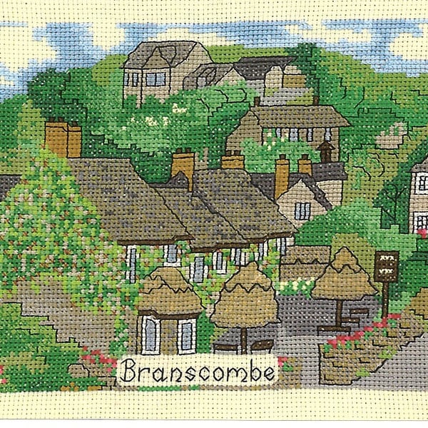 Branscombe in Cornwall cross stitch chart