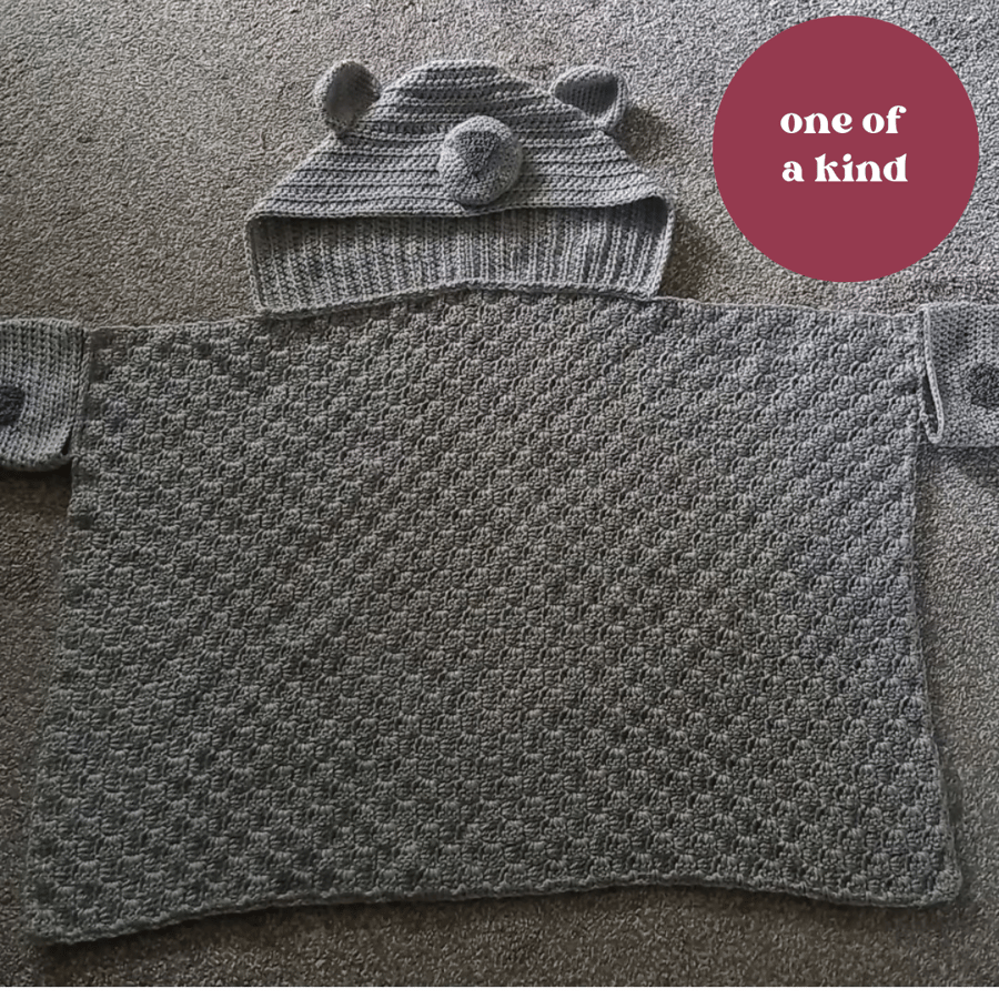 Crocheted Bear Blanket, Crochet Corner to Corner Children's Cosy Blanket