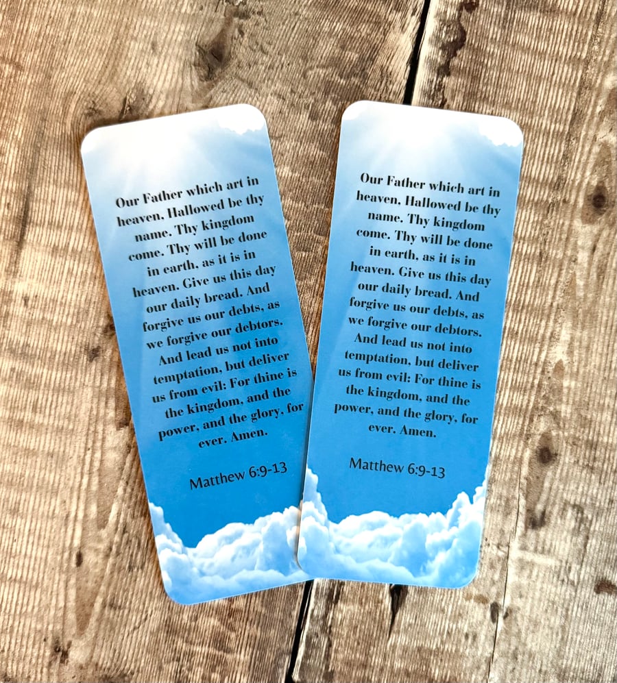 The Lord’s Prayer Bookmarks Handmade glossy laminated
