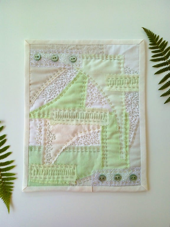 Embroidered Textile Art Quilt 