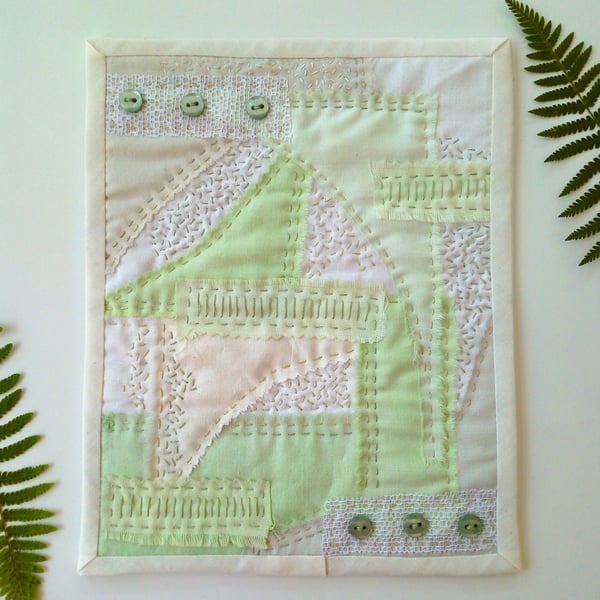 Embroidered Textile Art Quilt 